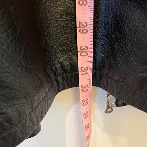 Vtg Wilson Leather Black Leather Hooded Mid-Length Jacket Coat Zip Quilted Lined - Picture 10 of 10